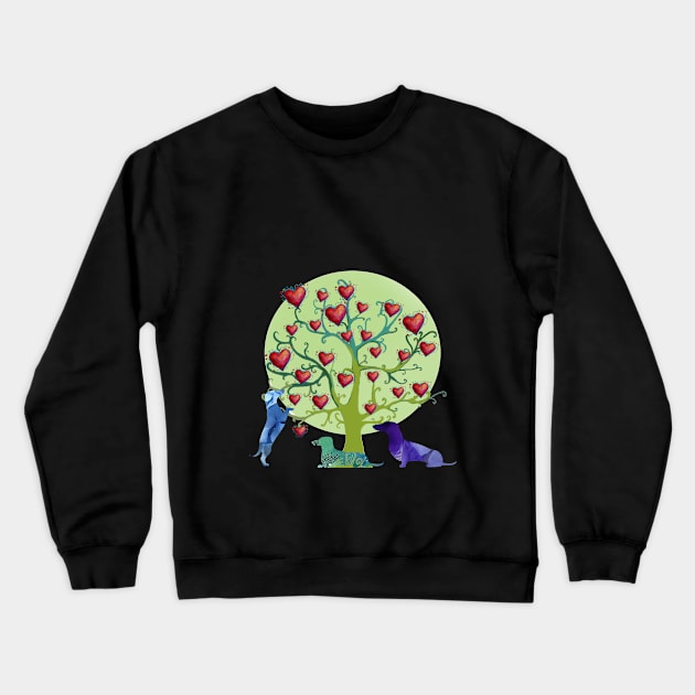 Dachshund Hearts Garden Crewneck Sweatshirt by Manitarka